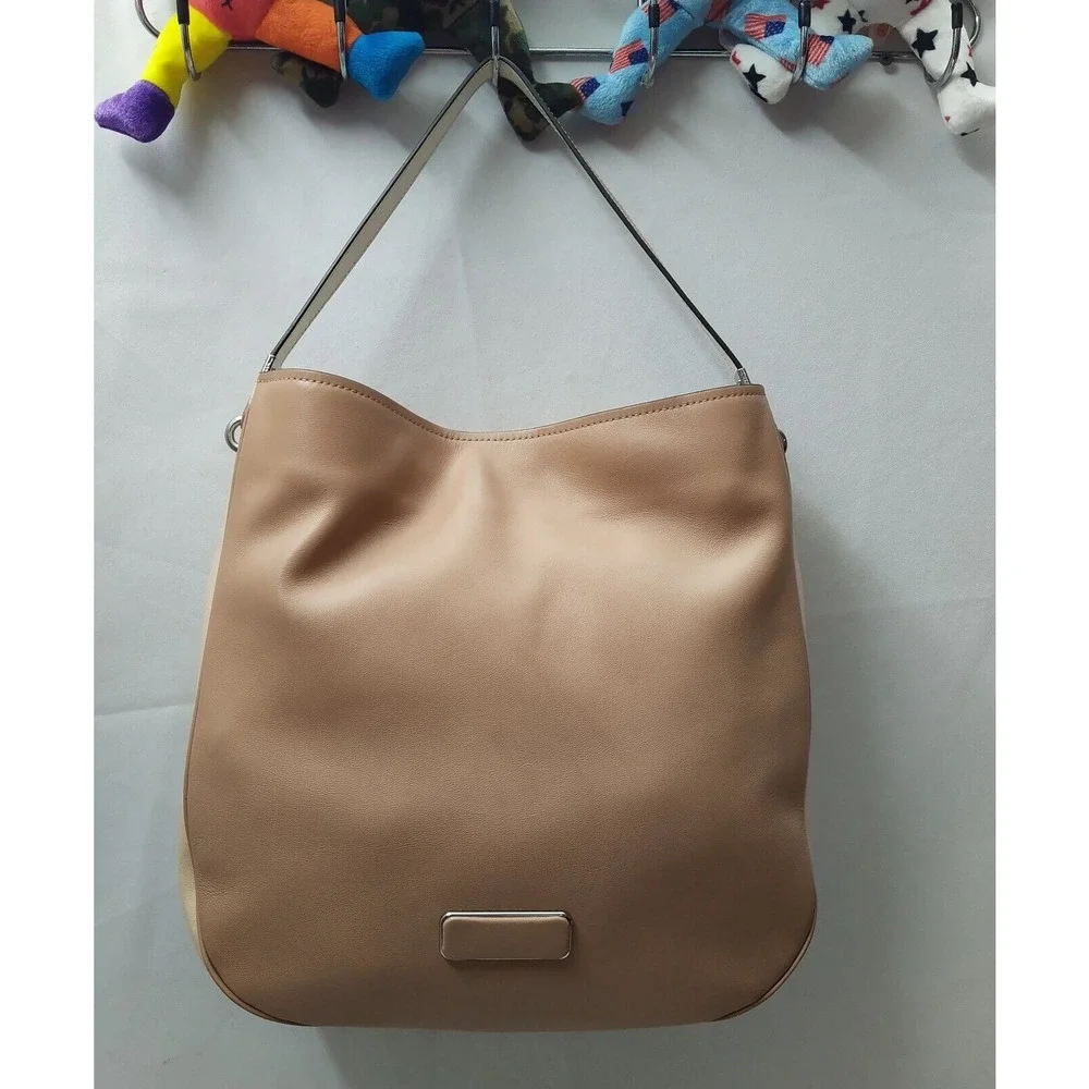 Marc By Marc Jacobs Brown and Ivory Leather Hobo Shoulder Bag